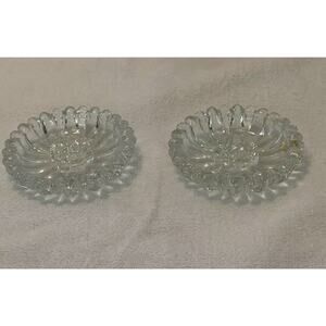 Set of 2 Vintage Hazel Atlas Sunflower Daisy Taper Candle Holders